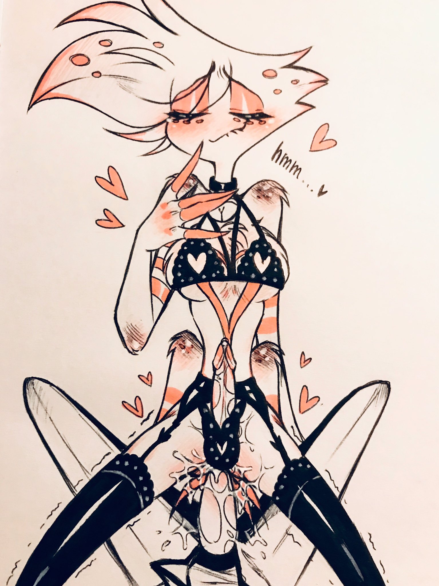 2boys, 4 arms, alastor (hazbin hotel), anal, anal sex, angel dust (hazbin hotel), ass, balls, balls in panties, biting lip, biting own lip, bra, chest tuft, choker, closed eyes, cowgirl position, cum, cum in ass, cum inside, cum on ass, cum on penis, cumming, deer, demon, ejaculation, erect penis, erection, female, garter belt, gioyside, hazbin hotel, lingerie, looking pleasured, male, male only, mostly clothed, mostly nude, multi arm, multi limb, on back, panties, penis, pov, spider, thighhighs, thighs, trembling, vivienne medrano, yaoi