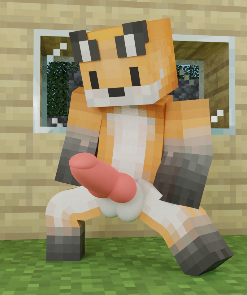 canid canine canine_penis fox furry hyper_balls hyper_penis male male_only minecraft unfoe363