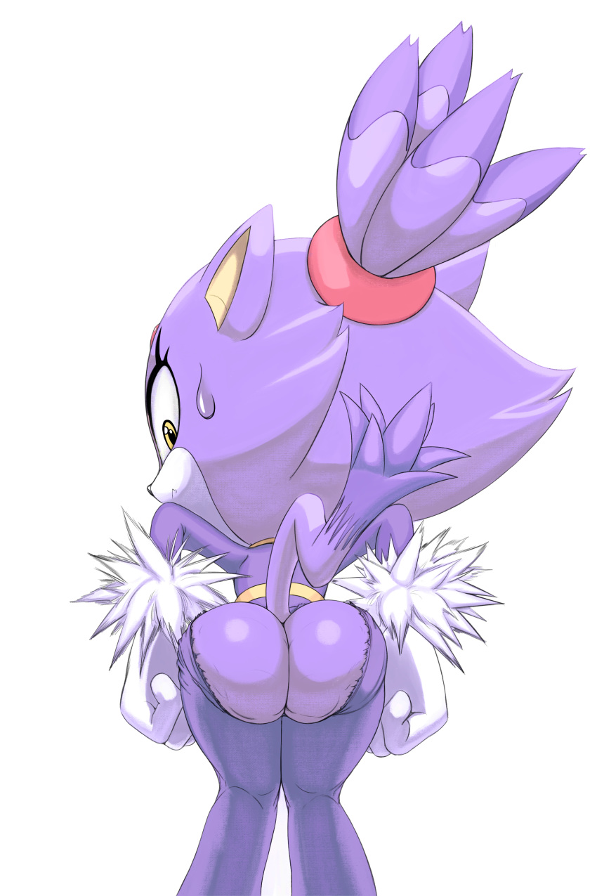 2:3, absurd res, anthro, ass, big ass, big butt, blaze the cat, domestic cat, felid, feline, felis, female, hi res, looking at viewer, mammal, raccoonshinobi, shazy (artist), solo, sonic (series), sonic the hedgehog (series)