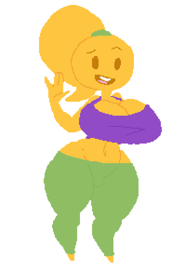 anthro big_breasts breasts emoji emoji_(race) emoji_slut emojifam_(sssir8) female female_focus female_only keelgabeytheart mob_face no_outlines sports_bra thick_thighs tight_clothing tight_fit