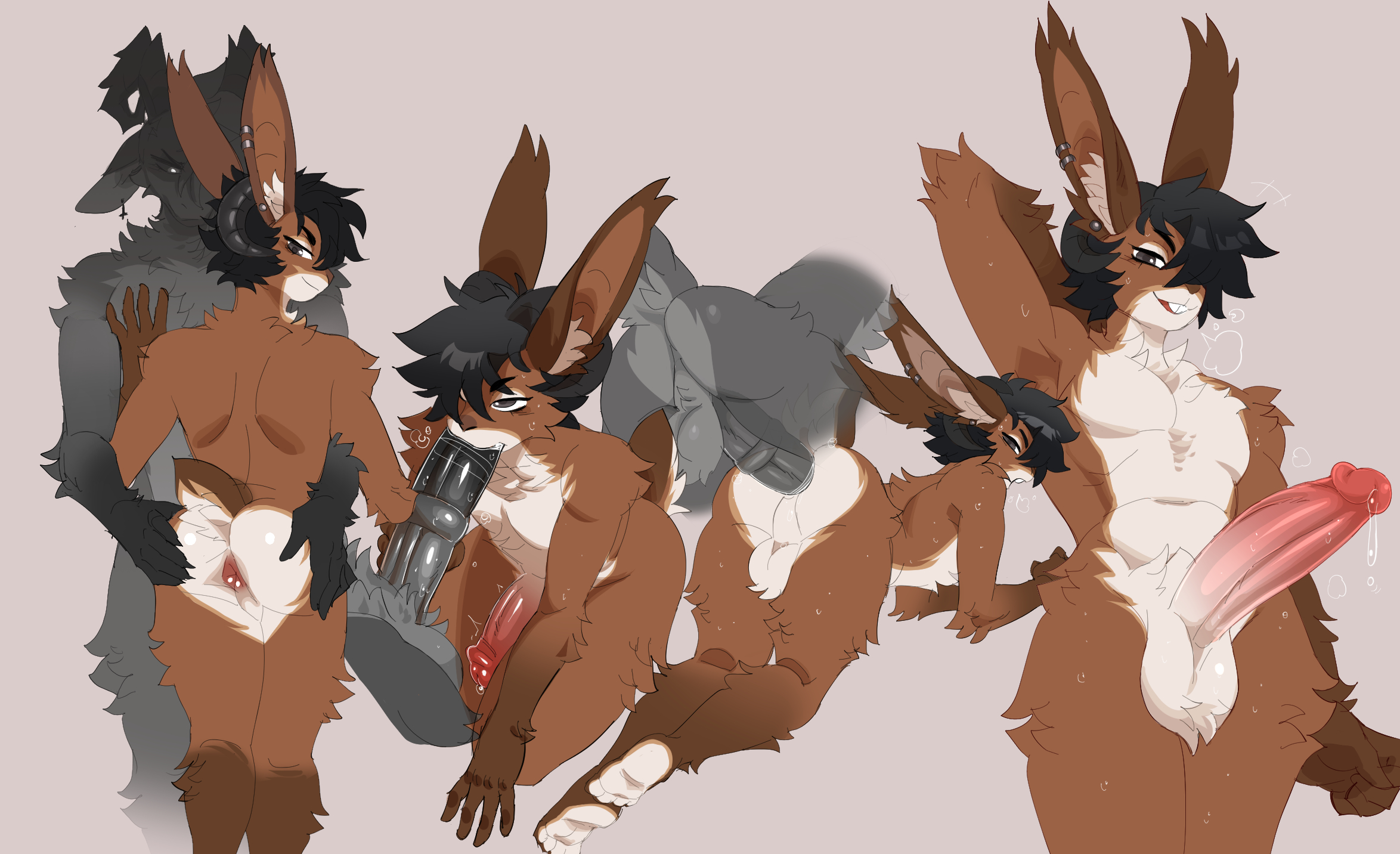 anthro, avernus (groatydeer), bunny, femboy, furry, gay, goat, groatydeer, kippy, oc, rabbit, twink, yaoi