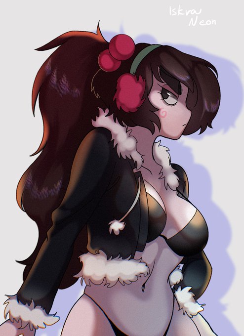 1girls, angry, artist request, black bra, black jacket, black thong, bra, breasts, brown hair, cleavage, female, femscrub (somescrub), half naked, hand on hip, jacket, looking at viewer, ponytail, somescrub, tagme, thong, toned, toned stomach, twitter, twitter username, underwear, watermark, white background
