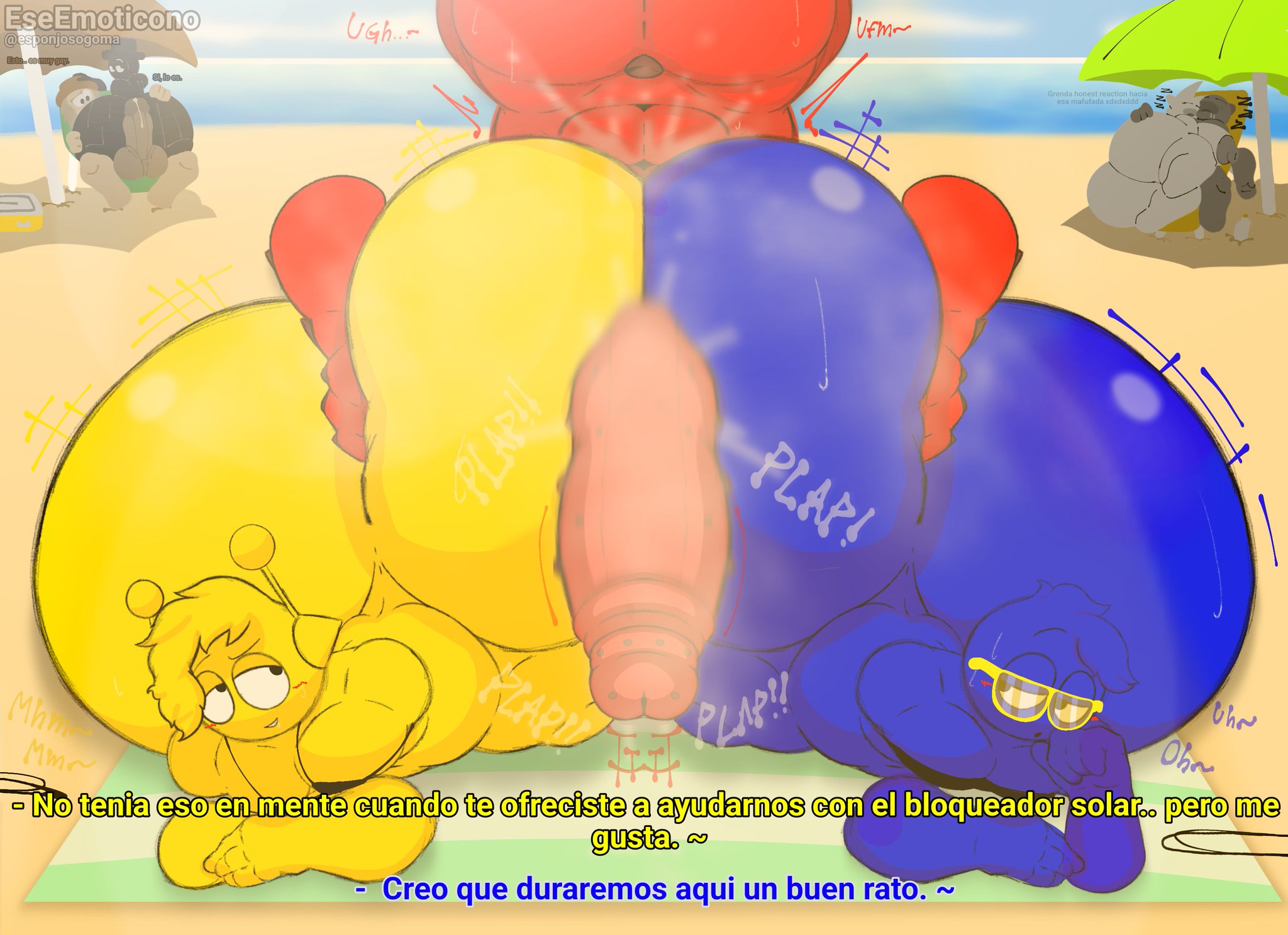 1girls, 6boys, ass, assjob, big ass, big penis, black (sprunki), blush, blush lines, blushing, eseemoticono, glasses, gray (sprunki), huge ass, huge penis, incredibox mod, jevin (sprunki), penis, raddy (sprunki), sand, sea, sex, simon (sprunki), spanish dialogue, spanish text, sprunki, sunlight, tagme, text, tunner (sprunki), umbrella, wenda (sprunki)
