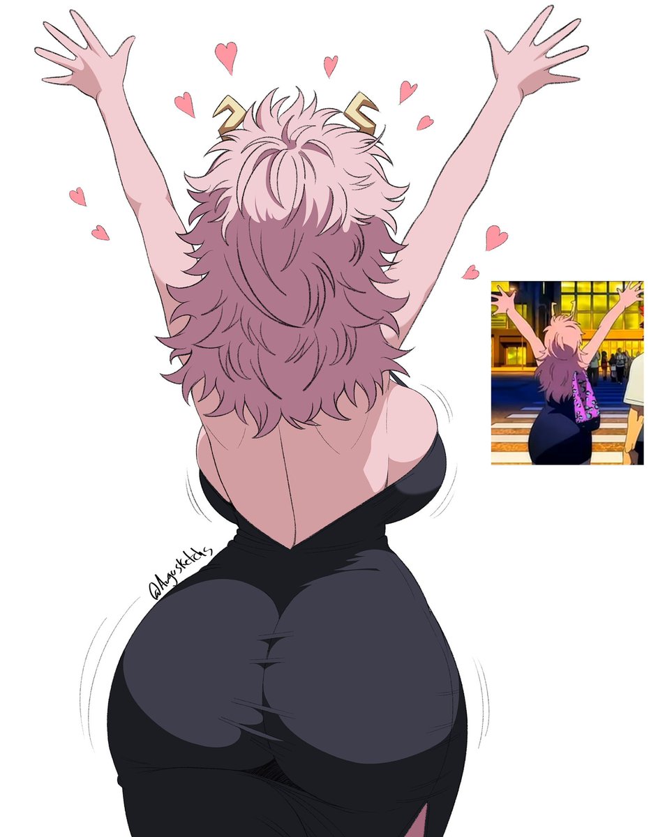 1girls, ass, ass focus, big ass, female focus, large breasts, long hair, mina ashido, mina ashido time-skip, my hero academia, my hero academia (finale), pink-skinned female, post-timeskip, pov, slim waist, solo, thick ass