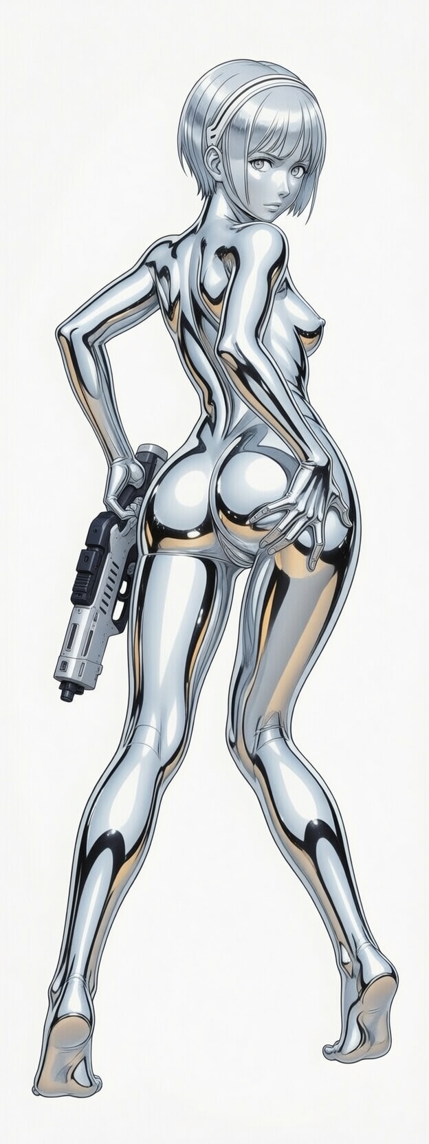 1girls ai_art ai_generated ass breasts brown_eyes brown_hair cake dat_ass feet female female_focus female_only fringe fringe_hair from_behind from_behind_position godzilla:_city_on_the_edge_of_battle godzilla:_monster_planet godzilla:_the_planet_eater godzilla_(series) grok gun hands_on_ass hands_on_own_ass headband headwear holding holding_gun holding_object holding_weapon looking_at_viewer looking_back looking_back_at_viewer medium_breasts metal metal_ass metal_body metal_breasts metal_hair metal_hand metal_nipples metal_skin metal_vagina metallic metallic_body metallic_breasts metallic_hair metallic_nipples metallic_skin nanometal nipples nude nude_female polygon_pictures pussy rifle seductive seductive_body seductive_pose sexy sexy_body sexy_female sexy_pose short_hair sole_female soles soles_female solo solo_female solo_focus swept_bangs swept_hair thick_ass thick_thighs thighhighs thighs toho toho_(film_company) vagina vaginal white_background yuko_tani