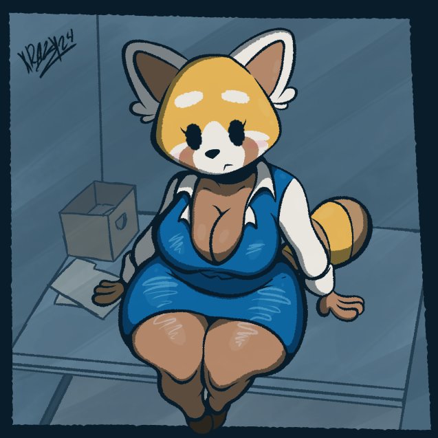 2024 aggressive_retsuko aggretsuko big_breasts breasts cleavage female furry huge_breasts netflix retsuko sanrio tagme thatkrazytoonz thick_thighs wide_hips