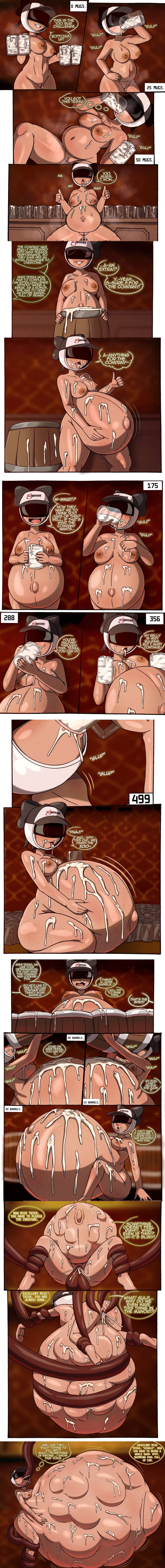 1girls, astronaut helmet, belly bulge, belly button, belly expansion, better version at source, breasts, comic panel, cum, cum drinking, cum inside, cumflation, female, female only, freckles, freckles on ass, freckles on breasts, freckles on face, gokkun, inflation, mug, multiple images, murder drones, naked, ready to pop, rod akihiro, sitting, solo, solo female, twitter sample