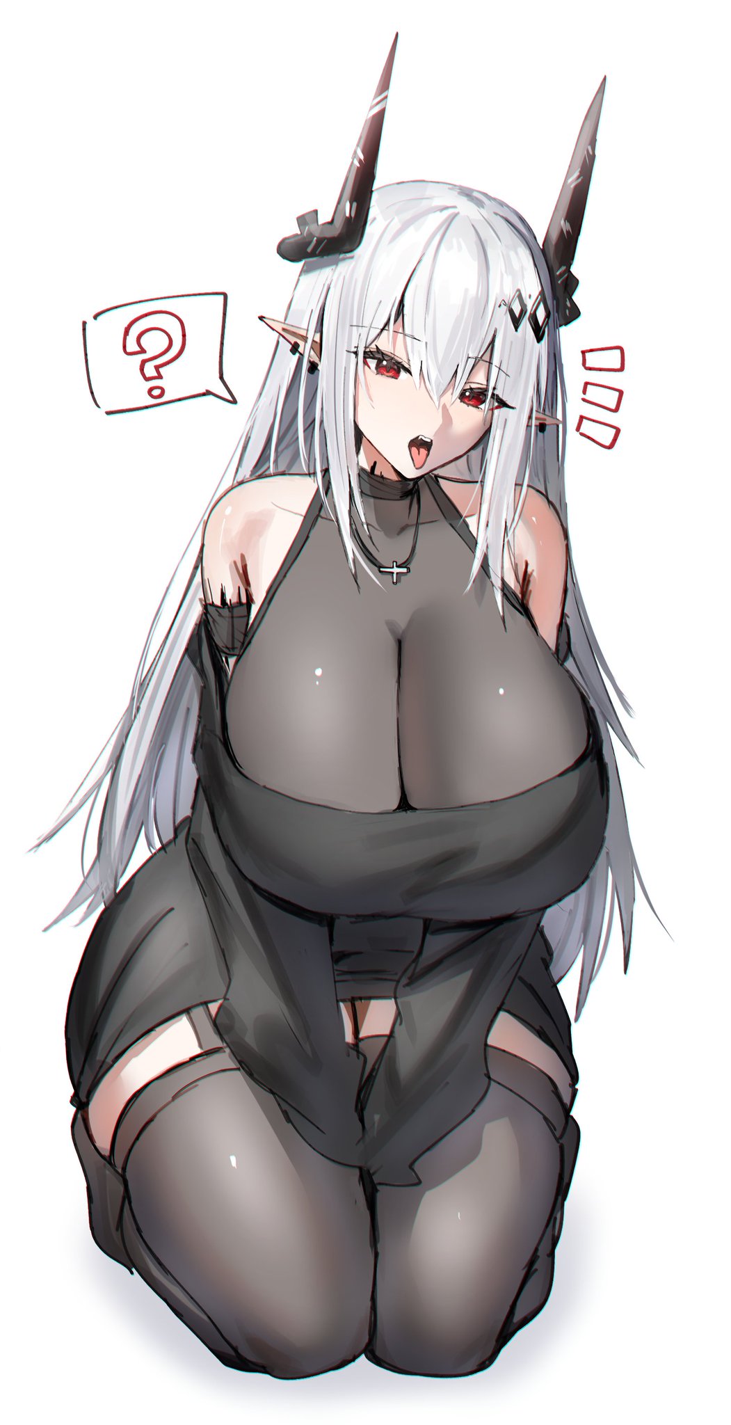 1girls 2020s 2024 2d 2d_(artwork) 2d_artwork ? arknights background big_breasts big_hips breasts cleavage clothed clothed_female clothes clothing color colored curvy curvy_body curvy_female curvy_figure curvy_hips curvy_thighs digital_drawing_(artwork) digital_media_(artwork) ear ears_up eyelashes eyes eyes_open fanart female female_focus female_only first_person_view hair_ornament hands_on_thighs hips horn horn/wood horned_humanoid horns humanoid large_boobs large_breasts laying laying_down laying_on_floor laying_on_ground legwear light-skinned light-skinned_female light_body light_skin long_ears long_hair long_hair_female looking_at_viewer mouth mudrock_(arknights) necklace neckwear no_dialogue nsfw on_knees open_mouth partially_undressed pierced_ears piercing piercings point_of_view pointy_chin pointy_ears pov pov_eye_contact raw_egg_lent red_eyes revealing_clothes revealing_clothing revealing_outfit shiny shiny_body shiny_breasts shiny_clothes shiny_hair shiny_skin simple_background skirt solo solo_focus speech_bubble stocking stockings suggestive suggestive_look thick_thighs thighs tongue tongue_out very_long_hair video_game video_game_character video_game_franchise video_games voluptuous voluptuous_female white_background white_body white_hair white_skin wide_hips