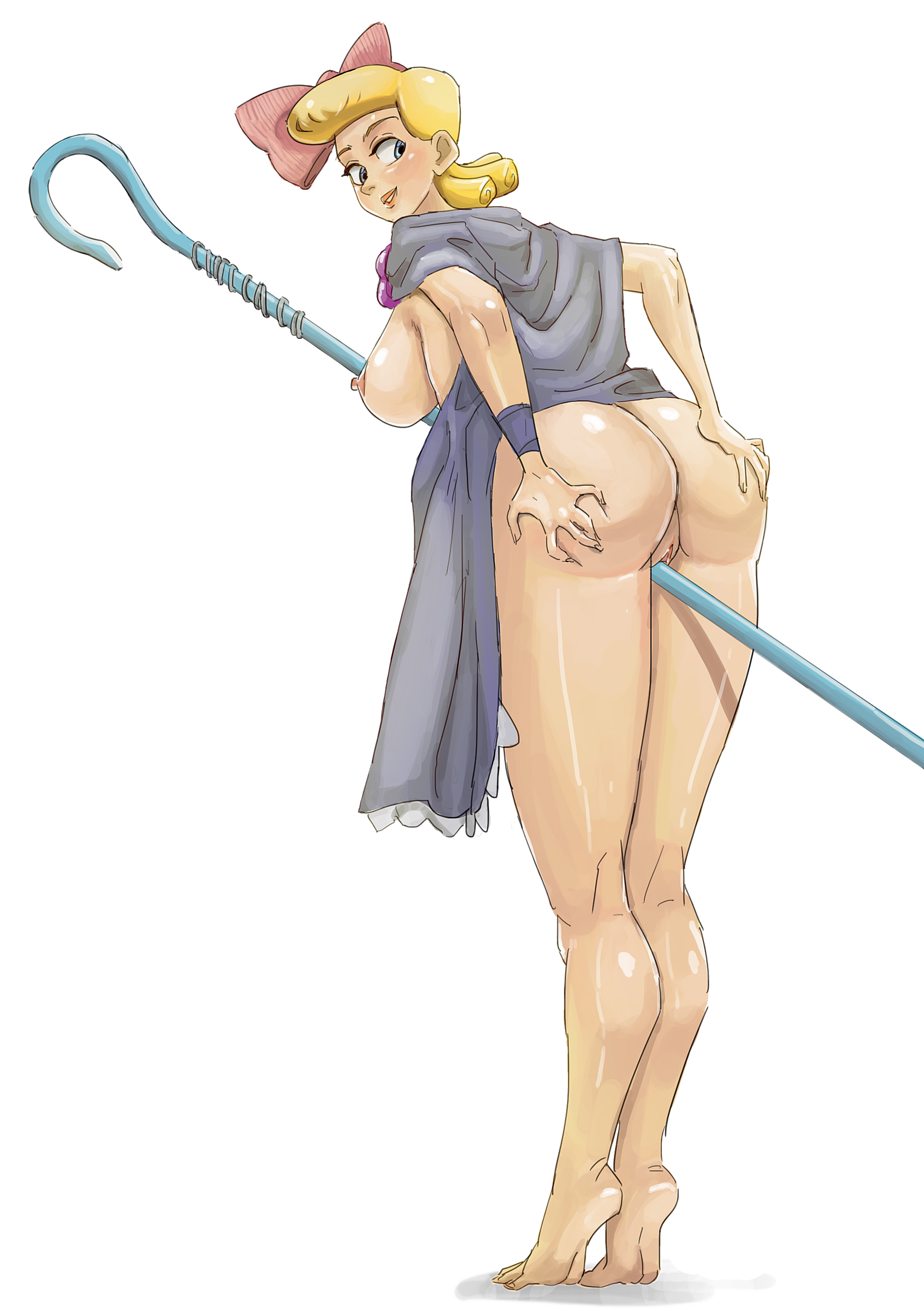 ass, ass grab, barefoot, bo peep, disney, indigokarm, nipples, pixar, solo, toy, toy story, toy story 4