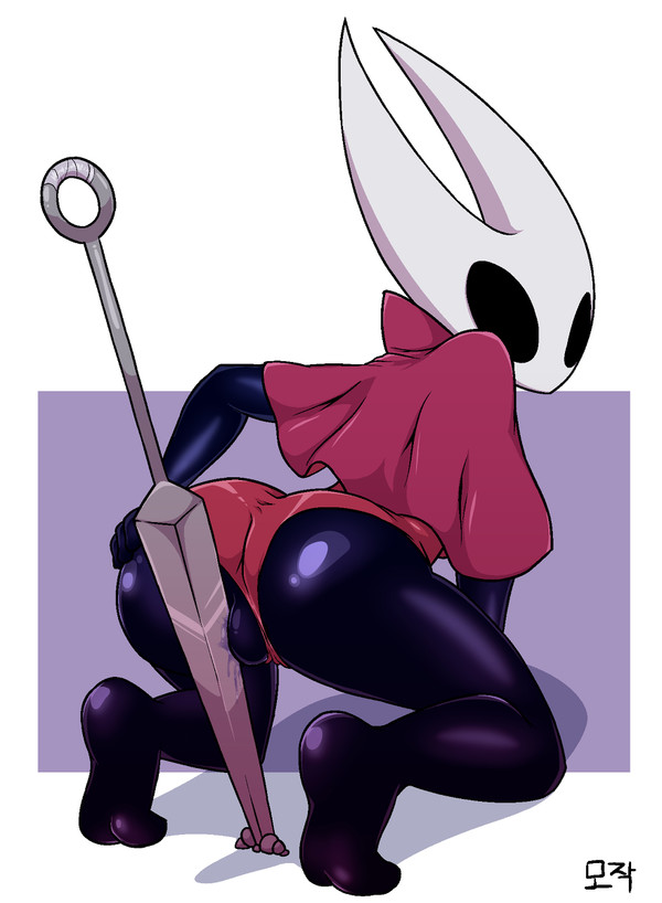 anonymouse ass cape cloak grinding_on_weapon hollow_knight hornet_(hollow_knight) pussy red_cape