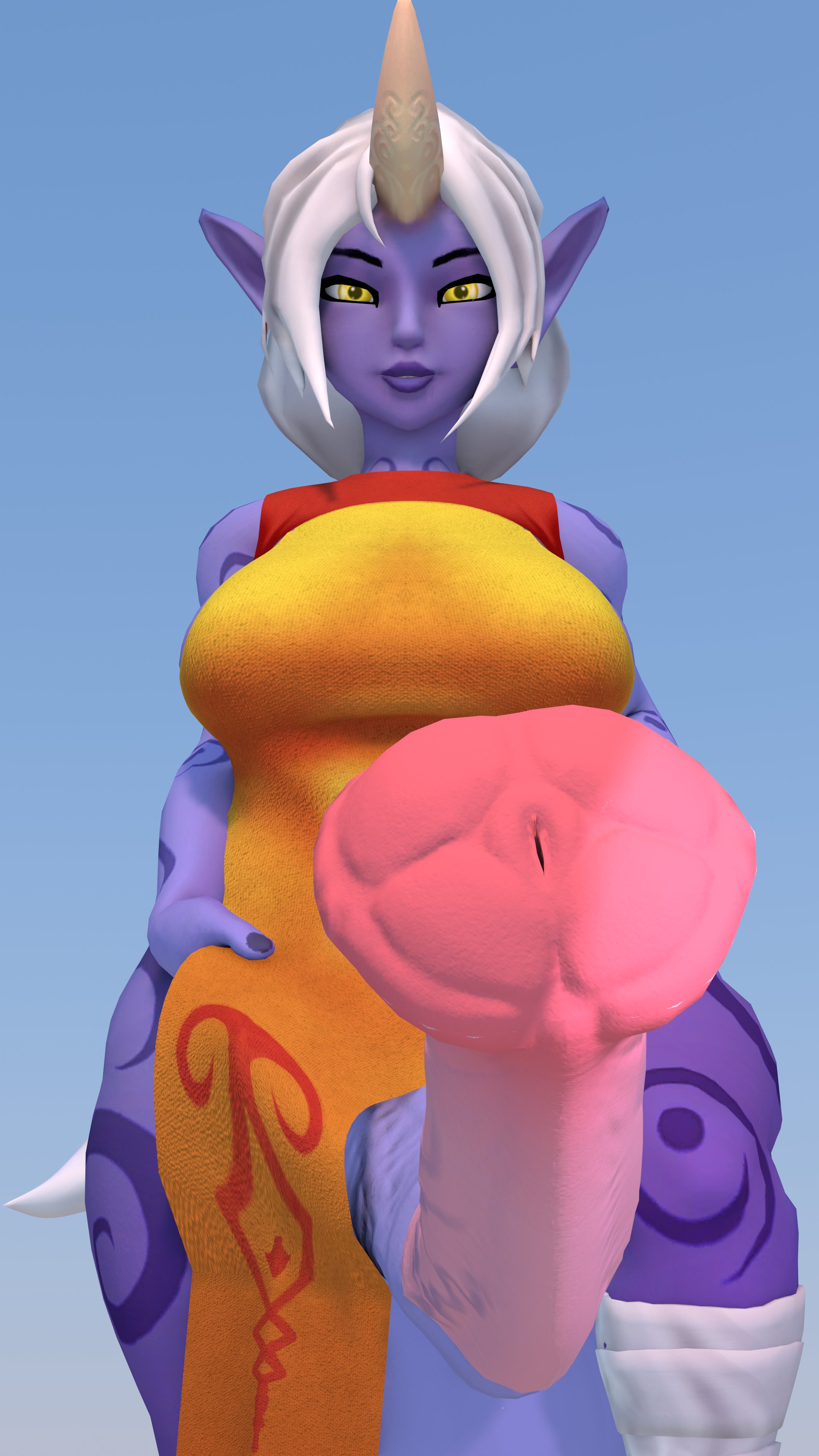 1futa, 3d, animal genitalia, animal genitalia on humanoid, balls, big balls, big breasts, big hips, big penis, big thighs, breasts, dickgirl, erection, exposed penis, flared penis, futa only, futanari, guccisfm, horn, horsecock, horsecock on humanoid, huge balls, huge breasts, huge cock, intersex, large breasts, league of legends, long hair, long penis, looking at viewer, looking down, penis, pink penis, pointy ears, ponytail, pov, purple lips, purple skin, simple background, solo, soraka, standing, submissive pov, taker pov, tattoo, testicles, thick thighs, uncensored, veiny penis, white hair, wide hips, yellow eyes