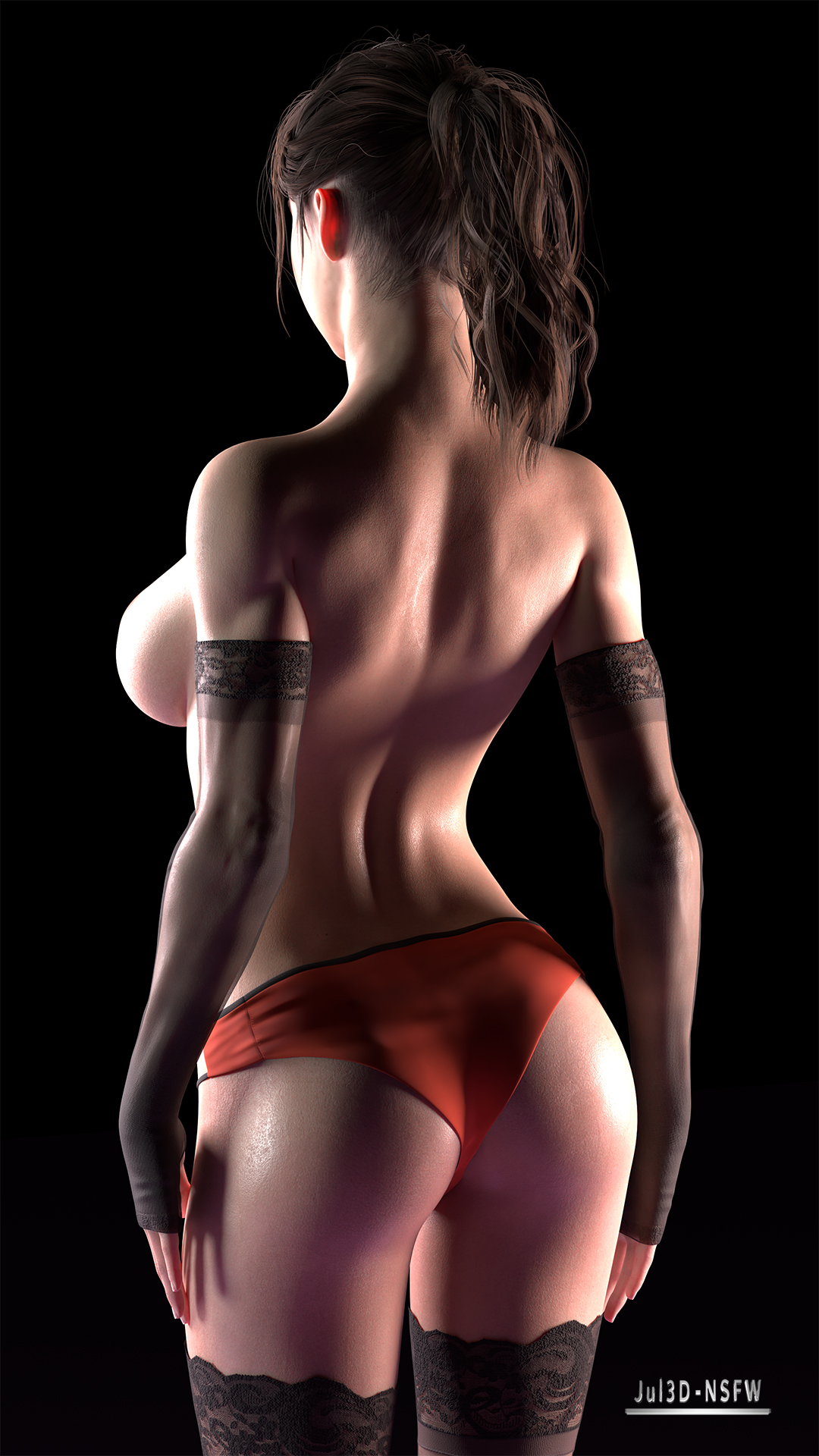 1girls, 3d, ass, blender, breasts, brown hair, claire redfield, female, jul3dnsfw, makeup, naked, nipples, nude, pussy, resident evil, resident evil 2, resident evil 2 remake, solo, solo female