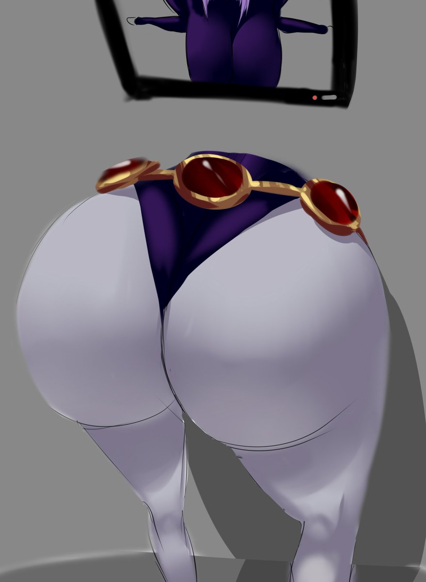 1girls, ass, ass focus, big ass, big breasts, big butt, breasts, busty, camera, dc, dc comics, female, grey skin, hanging breasts, kabeshiri, leotard, rachel roth, raven (dc), shinimi (nishimiya shirone), smooth skin, stuck in wall, teen titans, thick thighs, through wall, voluptuous, wide hips