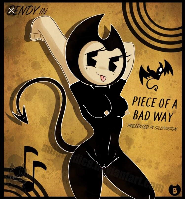1girls, anthro, bendy, bendy and the ink machine, bendy fem, big breasts, breasts, edit, edited, female, huge breasts, nipples, pussy