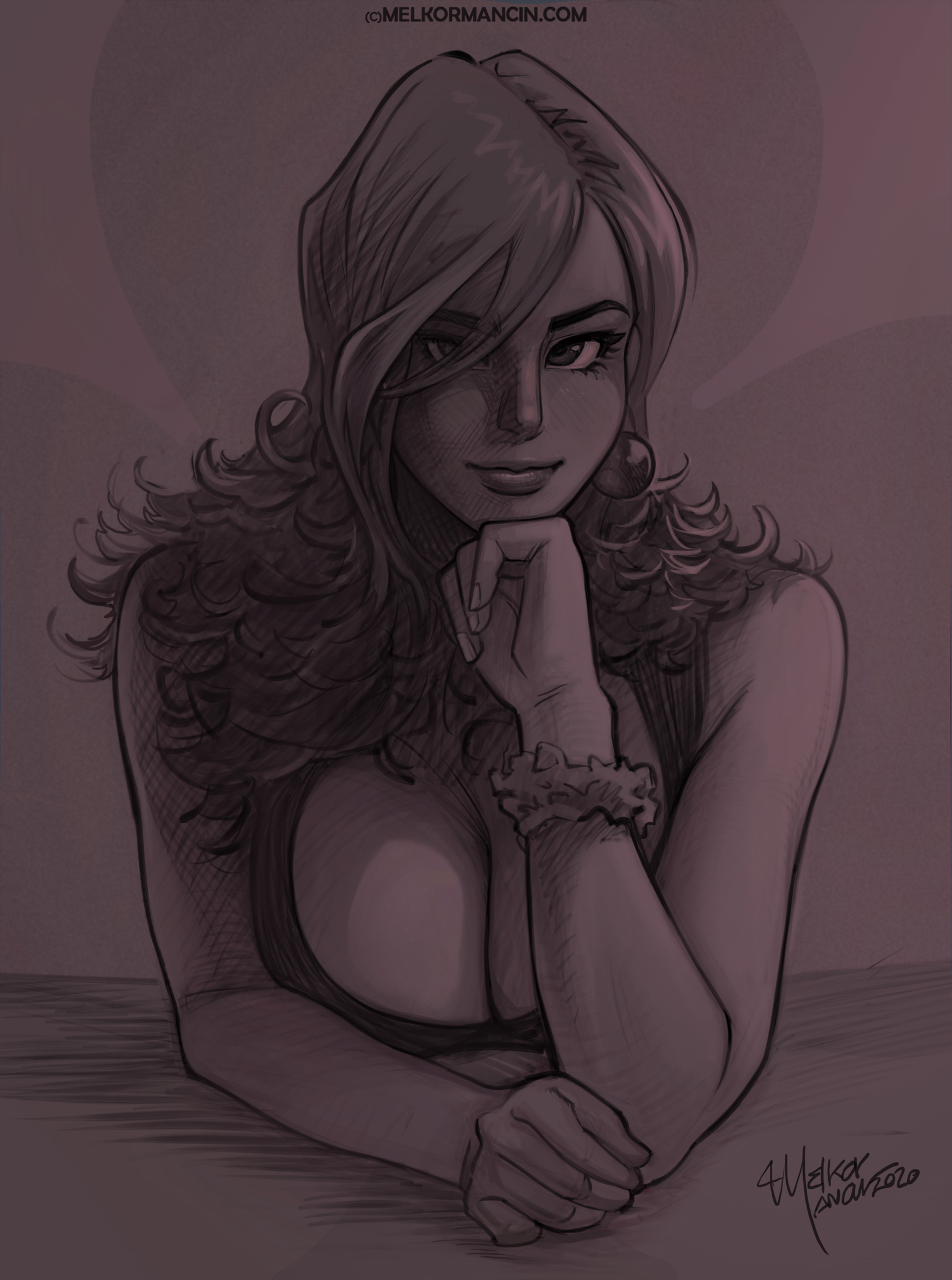 big breasts, breasts, cleavage, cute face, female, janice hanson, melkor mancin, original, portrait, tagme, thick lips