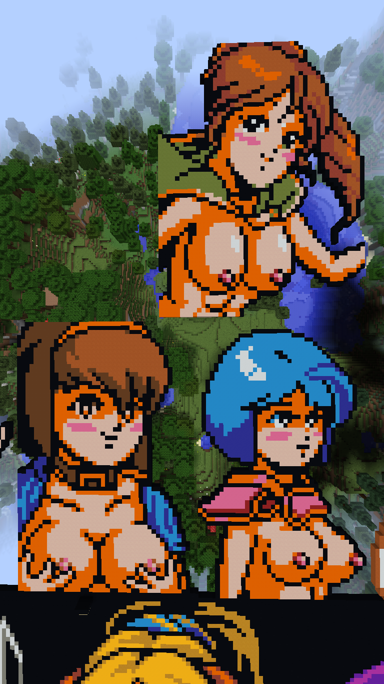 breasts delthea_(fire_emblem) female fire_emblem fire_emblem:_shadow_dragon_and_the_blade_of_light fire_emblem_gaiden maria_(fire_emblem) midia_(fire_emblem) minai000 minecraft minecraft_builds pixel_art