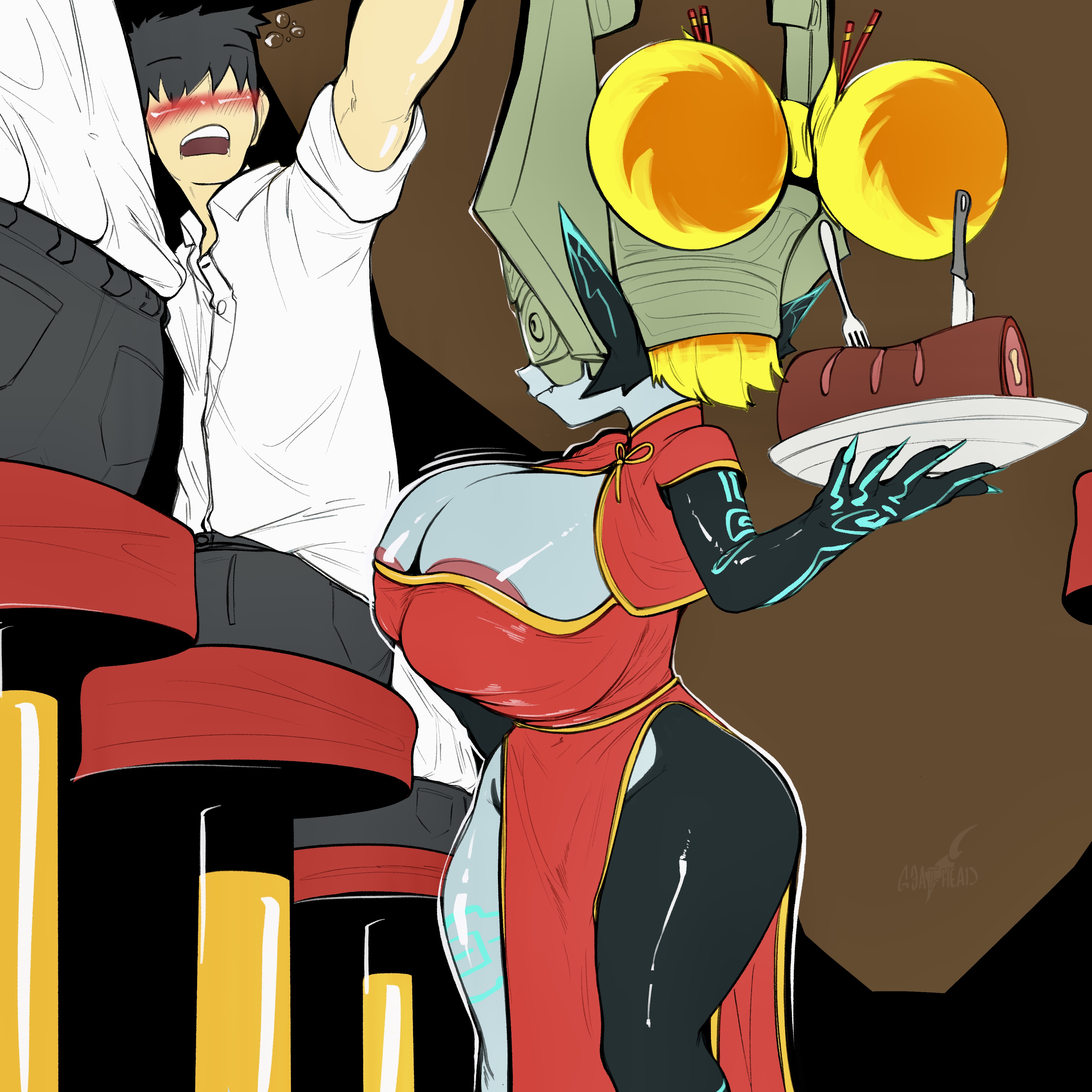 1girls, 2boys, alternate breast size, breasts, busty, female, goat-head (artist), hourglass figure, imp midna, male, midna, multiple boys, nintendo, shortstack, straight, tagme, the legend of zelda, twilight princess, wide hips