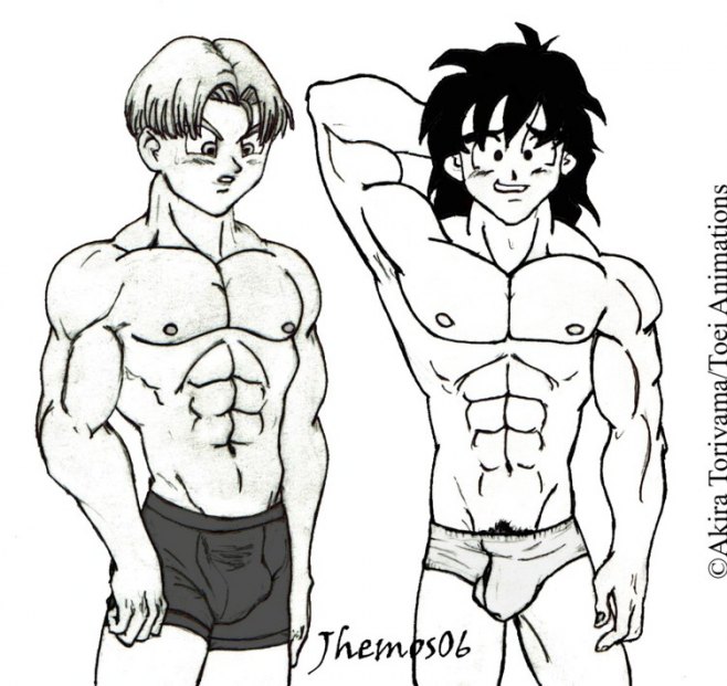 dragon_ball dragon_ball_z jhemos male male_only son_goten straight_hair trunks_briefs