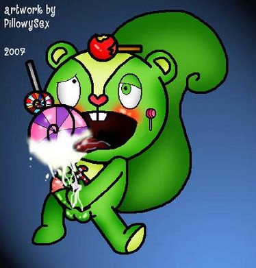 2007 anthro candy furry green_body green_fur happy_tree_friends male male_only mammal mondo_media nutty_(htf) pillowysex rodent solo solo_male squirrel tagme