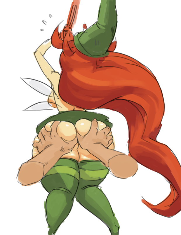1girls, ass, ass grab, betilla (rayman), borvar, disembodied hand, female, female only, groping, long hair, nymph (rayman), rayman (series), rayman origins, ubisoft