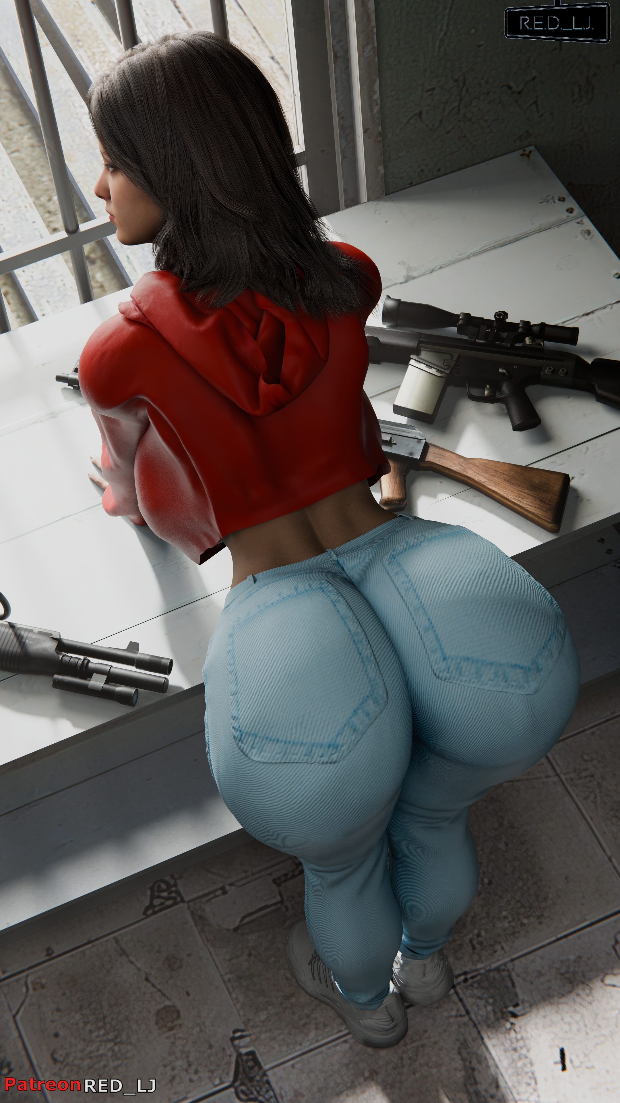 1girls, 3d, 3d (artwork), ass, ass focus, big ass, big breasts, big butt, blender, blender (software), bottom heavy, breasts, brown hair, bubble butt, dark hair, enormous ass, fat ass, female, female only, gigantic ass, goddess, hi res, huge ass, jeans, left 4 dead, left 4 dead (series), light skin, light-skinned female, long hair, mature, mature body, mature figure, mature woman, milf, mommy, patreon username, red lj, round ass, solo, solo female, thick, thick ass, thick thighs, thighs, twitter username, voluptuous, voluptuous female, wide hips, zoey (left 4 dead)