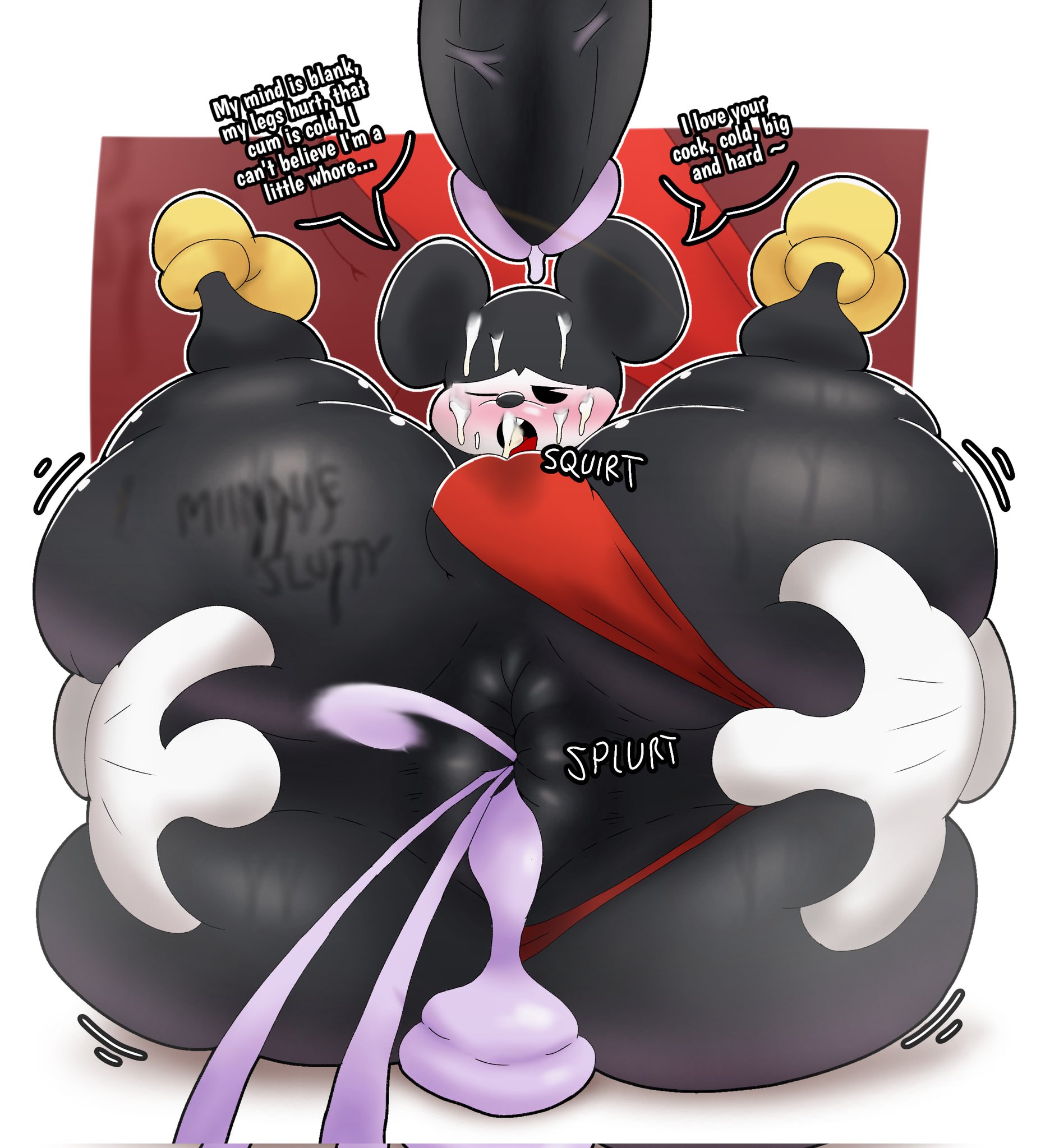 2boys, anus, ass, body writing, cum, dialogue, disney, english text, femboy, gay, glans, gloves, male, male only, male/male, mickey mouse, mickey mouse & friends, penis, public domain, sex, slutboy, text, thedeathcrow05, thick, thick ass, thick thighs, yaoi