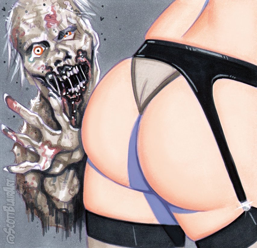 ass duo female male panties scott_blair zombie