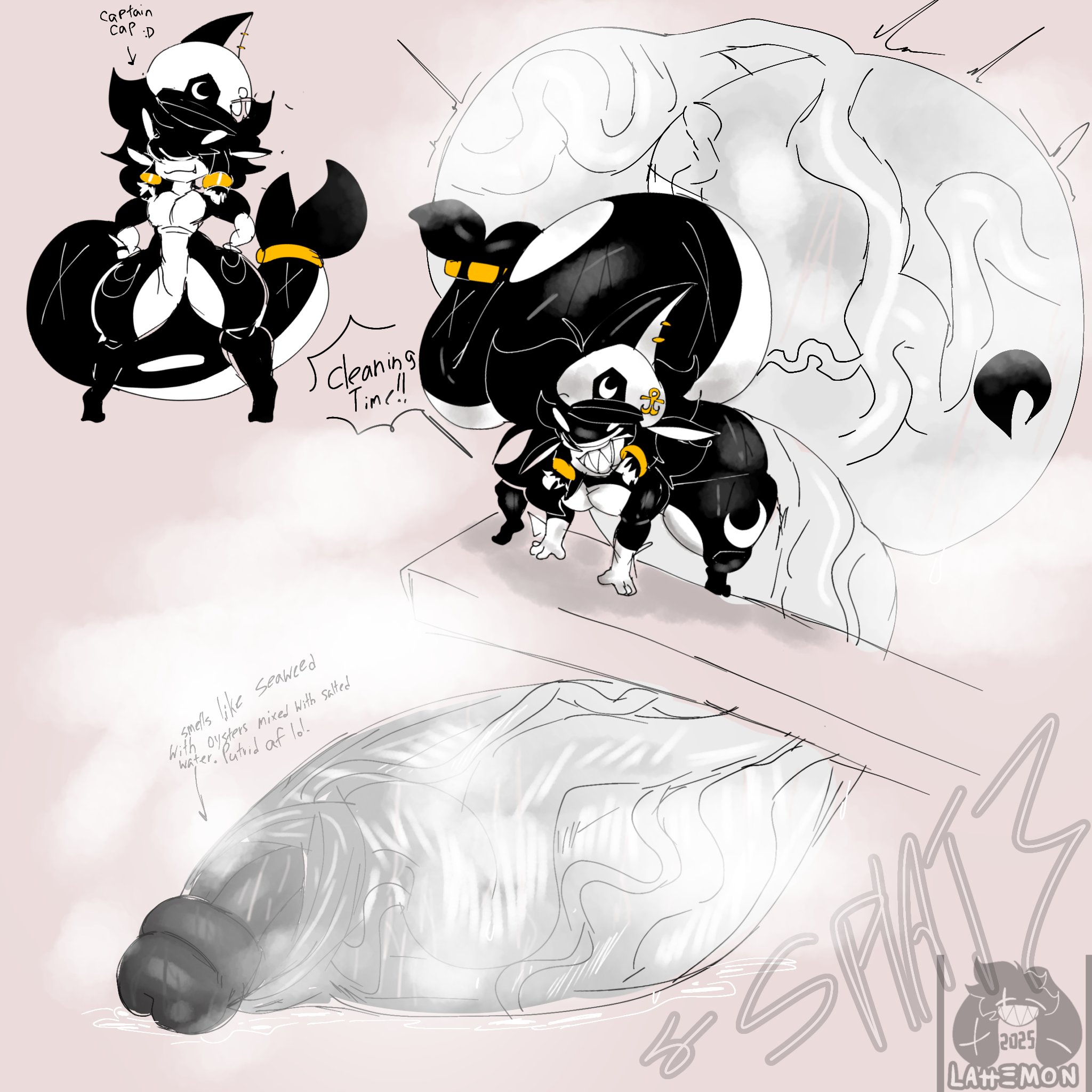 big penis, furry, huge cock, hyper, lattemon, lattemon (character), male, penis, thick thighs, wide hips