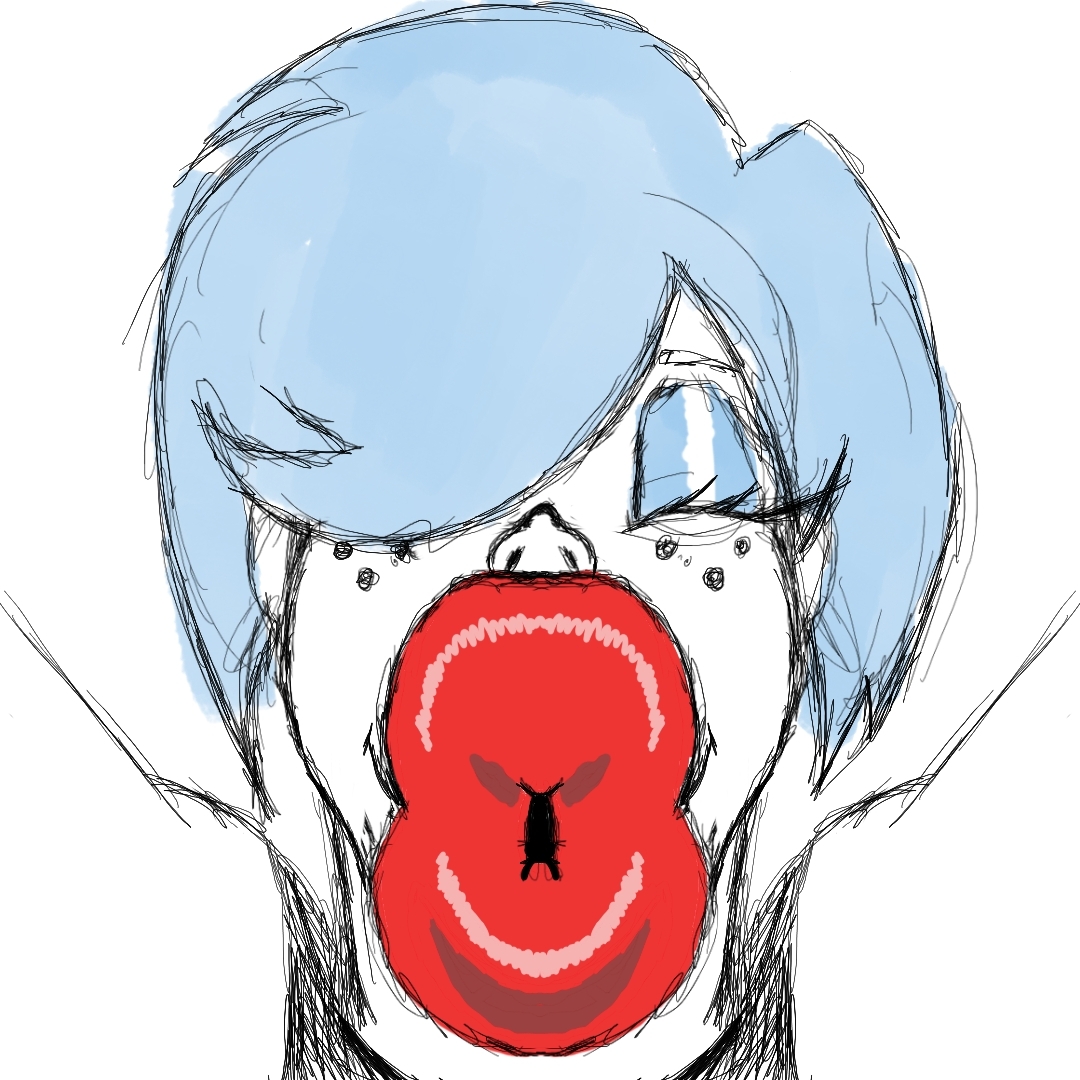 1girls, big lips, bimbo, bimbo lips, blue eyeshadow, blue hair, buchukisu, cartoon network, closed eyes, ed edd n eddy, female, freckles, hair over one eye, huge lips, marie kanker, muahsmooch, pov kiss, red lips, red lipstick, short hair, solo, solo female