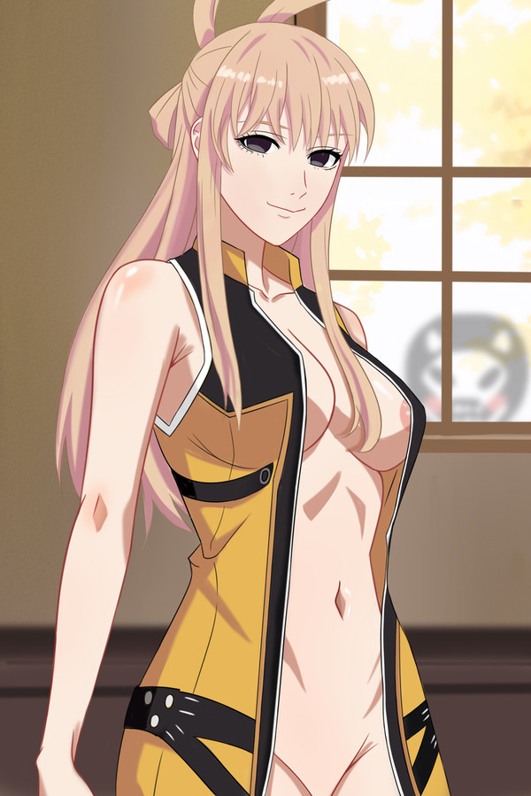 1boy 1girls being_watched black_eyes blonde_hair blush blush bodysuit breasts code_:_0 curvaceous curvy curvy_body curvy_female curvy_figure duster_(species) female_focus fit_female go!_go!_loser_ranger! hourglass_figure long_hair naked_under_clothes nipple_slip nipples nude_underneath peeking_out ranger_reject sentai_daishikkaku suzukiri_yumeko unzipped unzipped_bodysuit watching yellow_hair