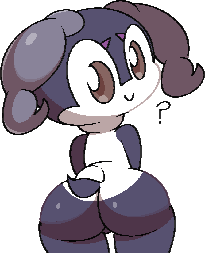 ?, anthro, ass, big ass, female, huge ass, indeedee, nintendo, pokémon (species), pokemon, pokemon (species), simple background, thick thighs, video games, vilepluff, wide hips