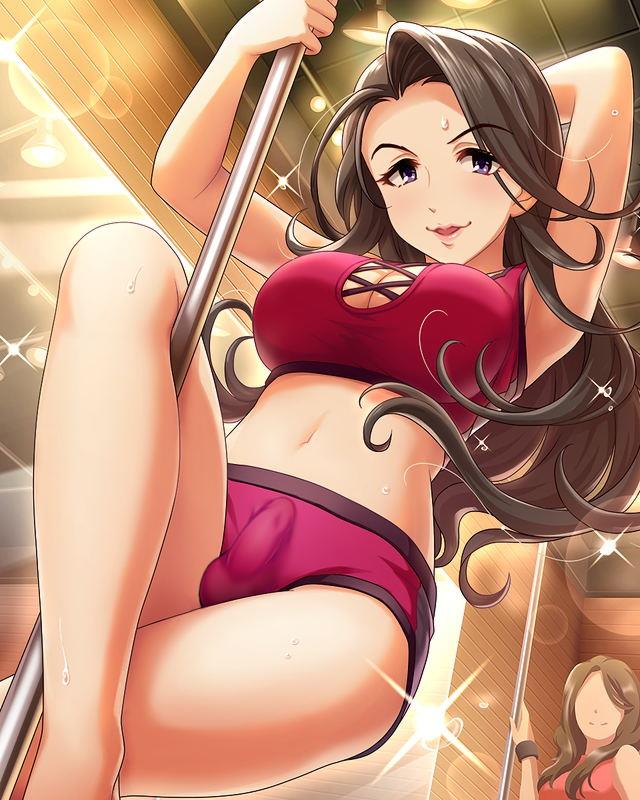 10s 1futa anonfutashopper_(editor) armpits artist_request barefoot black_hair breasts brown_hair bulge bulge_through_clothing cleavage cleavage_cutout clothing_cutout dickgirl edit faceless faceless_female futa_only futanari idolmaster idolmaster_cinderella_girls large_breasts long_hair looking_at_viewer midriff multiple_girls navel official_art parted_lips pole pole_dancing purple_eyes smile solo_futa stripper_pole sweat takahashi_reiko