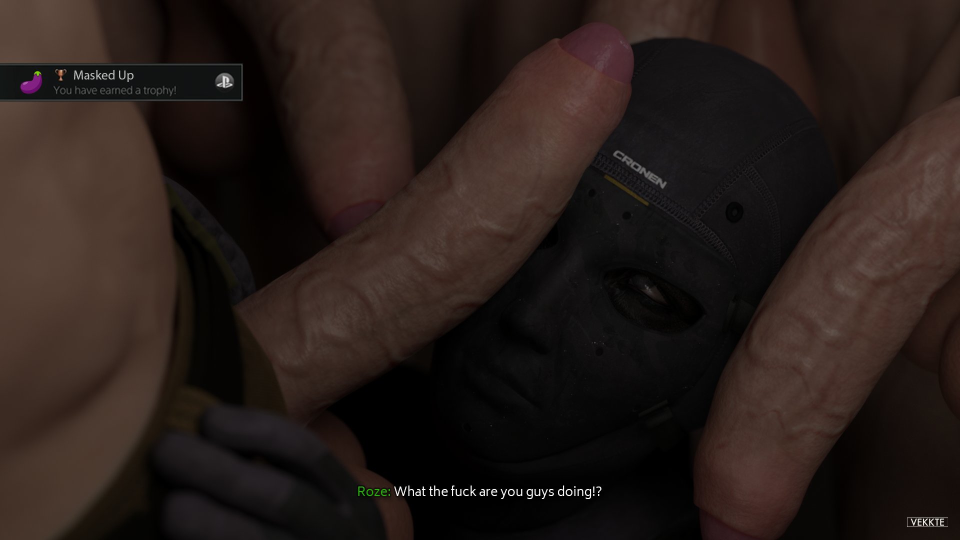 1girls, 3d, big penis, blender, call of duty, call of duty modern warfare (2019), caption, female, long penis, male, mask, masked, masked female, meme, multiple boys, multiple males, multiple penises, parody, penis, playstation, poster, roze (cod), vekkte