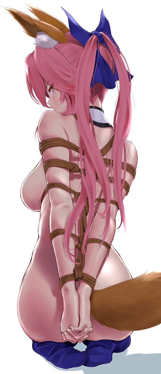 bondage, fate (series), female, fox ears, shibari, tamamo no mae (fate)