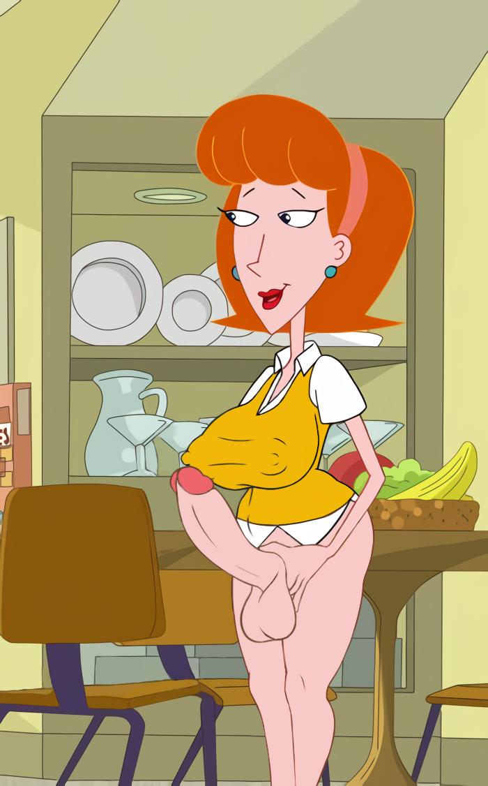 1futa balls breasts disney disney_channel edit futa_only futanari linda_flynn-fletcher milf monkeyman_(artist) nipples nude nude_futanari penis phineas_and_ferb solo