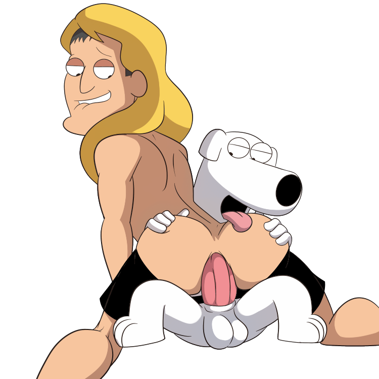 2boys anal anal_sex anthro ass back balls ballsack big_ass big_butt biting_own_lip blonde_hair brian_griffin butt canine cartoony erection family_guy gay human ida_davis ida_quagmire interspecies iyumiblue large_ass licking licking_ass nude penetration penis penis_in_ass scrotum sex testicles tongue tongue_out trap white_fur wig yaoi