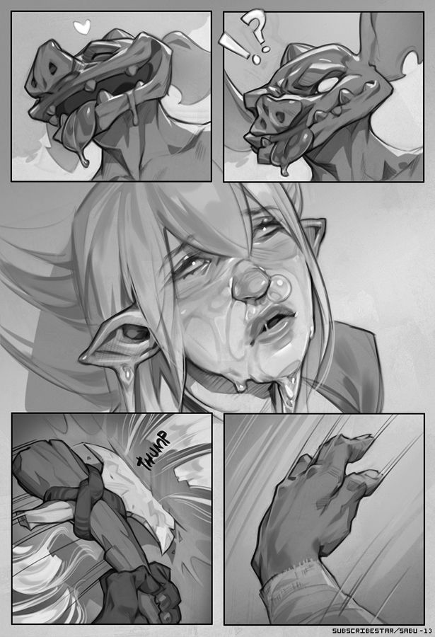 1boy 1girls after_rape blin_(tloz) blonde_hair bokoblin breath_of_the_wild broken_rape_victim comic cum_bubble cum_in_mouth cum_on_body cum_on_face cum_out_nose eyelashes eyeliner eyes_rolling_back female green_eyes hylian light_skin long_hair monochrome monster nintendo petite pointy_ears princess princess_zelda rape royalty sabudenego slim teenager the_legend_of_zelda tied_hair tied_to_tree zelda_(breath_of_the_wild)