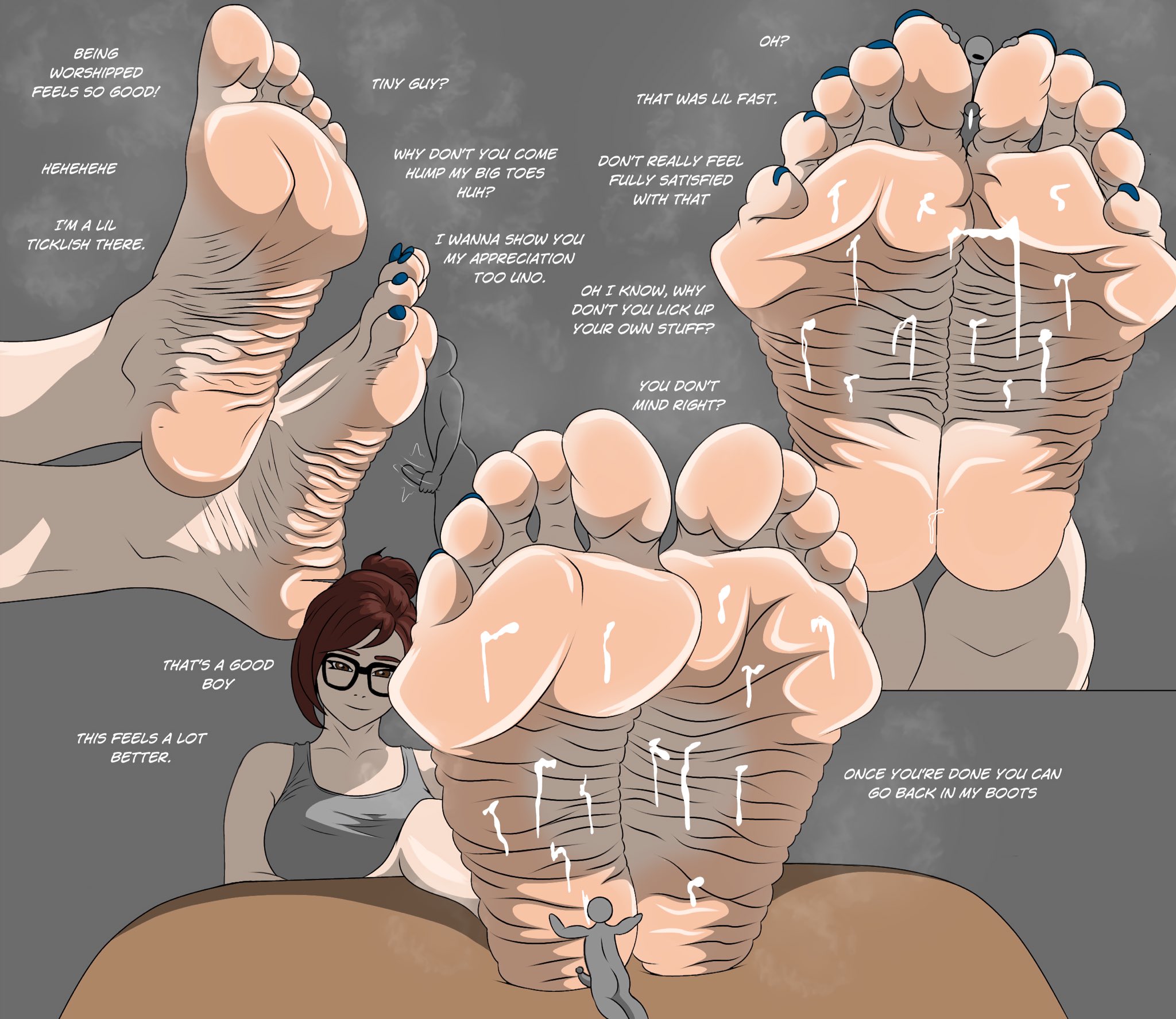 barefoot, boyt, brunette, cum, cum on feet, cum on soles, feet, feet focus, foot fetish, foot focus, foot worship, giantess, glasses, long nails, long toenails, masturbation, mei (overwatch), nail polish, nails painted, overwatch, overwatch 2, pink soles, shoes off, shoes removed, smaller male, smelly feet, soles, soles female, soles focus, toenail polish, toenails, toes