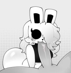 black and white, cute, femgram, geometry dash, lowres, monochrome, sucking penis