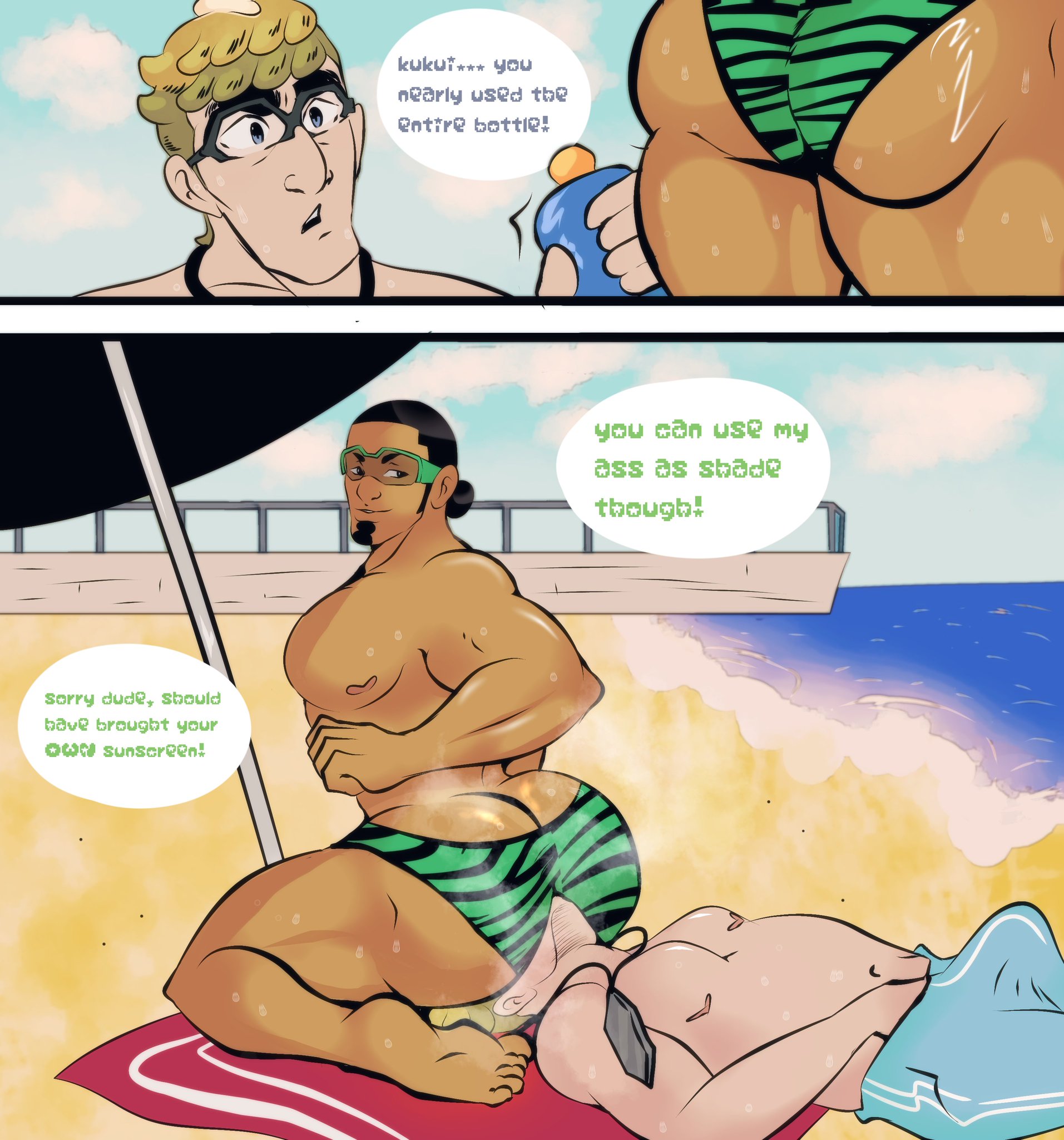 ass, bara, big ass, big butt, boner, boner in pants, bubble ass, bubble butt, bulge, butt, dat ass, dat butt, erection, erection under clothes, facesitting, fat ass, fat butt, gay, huge ass, huge butt, large ass, large butt, male, male only, molayne (pokemon), muscular, muscular male, nizbagelshop, pokemon, professor kukui, round ass, round butt, sitting, sitting on person, thick ass, thick butt