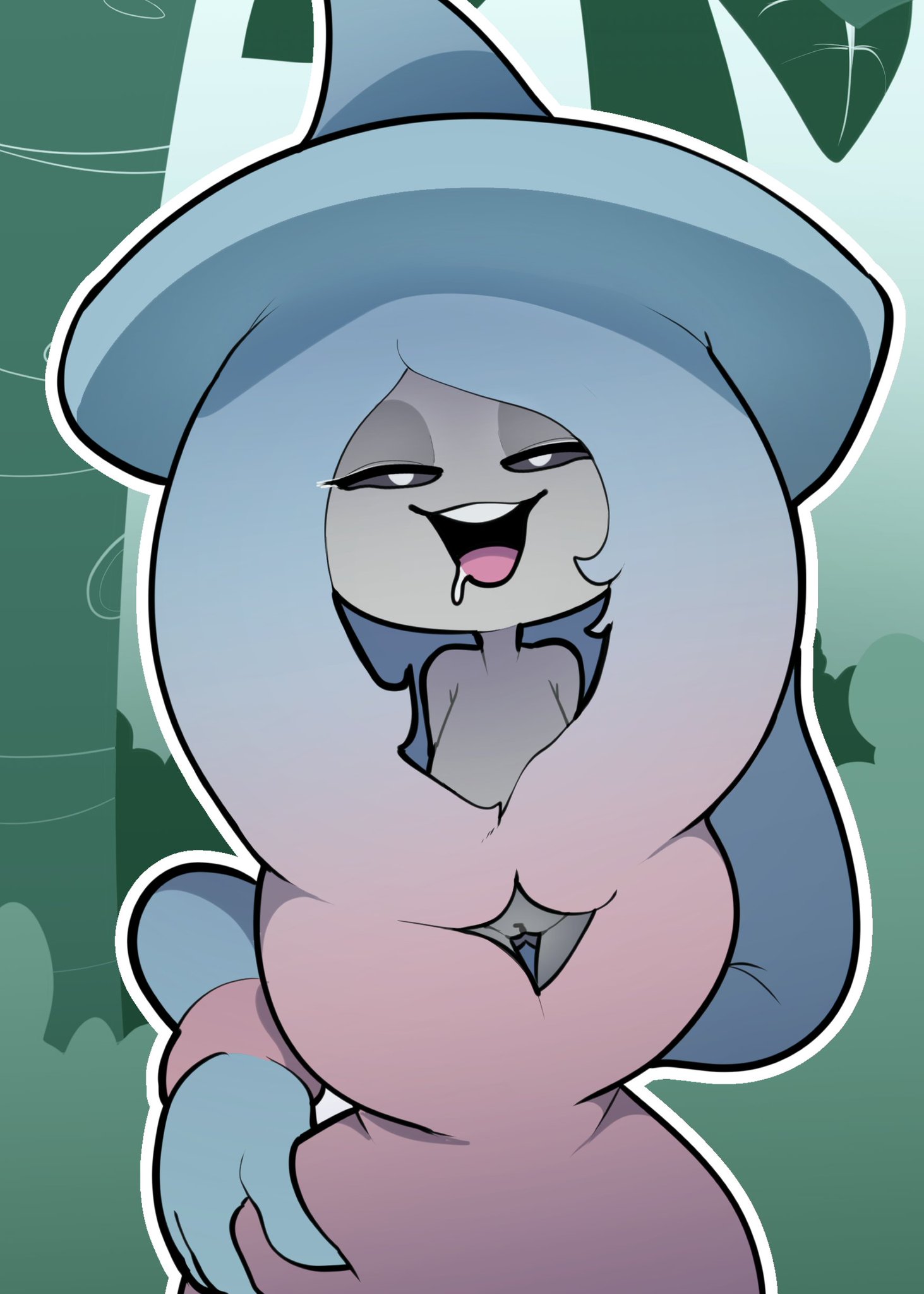 anthro, drooling, female, hatterene, itsunknownanon, nintendo, pokémon (species), pokemon, pokemon (species), pussy, shortstack, video games