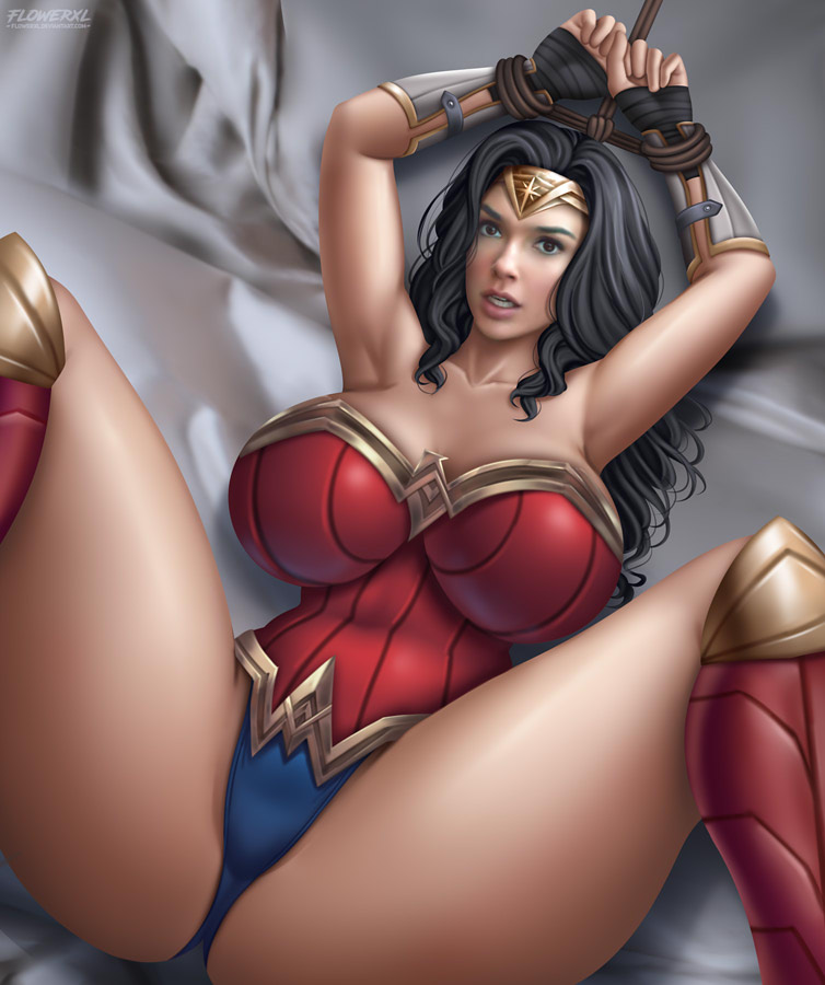 1girls, actress, alternate breast size, armpits, arms up, big breasts, bondage, breasts, celebrity, dc, dc comics, dc extended universe, demigoddess, diana prince, female, female focus, female only, flowerxl, gal gadot, huge breasts, imminent rape, large breasts, legs spread, long hair, olive skin, spread legs, superheroine, tagme, tied hands, wonder woman, wonder woman (series)