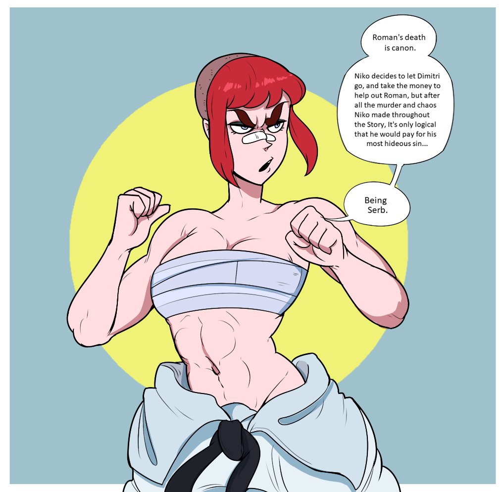 1girls, abs, female, female focus, female only, fit, fit female, hellonearthiii, katya (hellonearthiii), original, partially clothed, red hair, sidecut, tomboy, toned, toned female