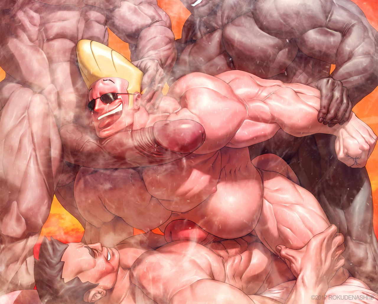 abs biceps big_penis cartoon_network gay huge_balls huge_cock huge_testicles hyper hyper_balls hyper_genitalia hyper_muscles hyper_penis hyper_testicles johnny_bravo johnny_bravo_(series) light-skinned_male light_skin male male_focus male_only muscle muscles muscular muscular_arms muscular_back muscular_legs muscular_male muscular_thighs nipples pecs rokudenashi veins veiny_muscles veiny_penis