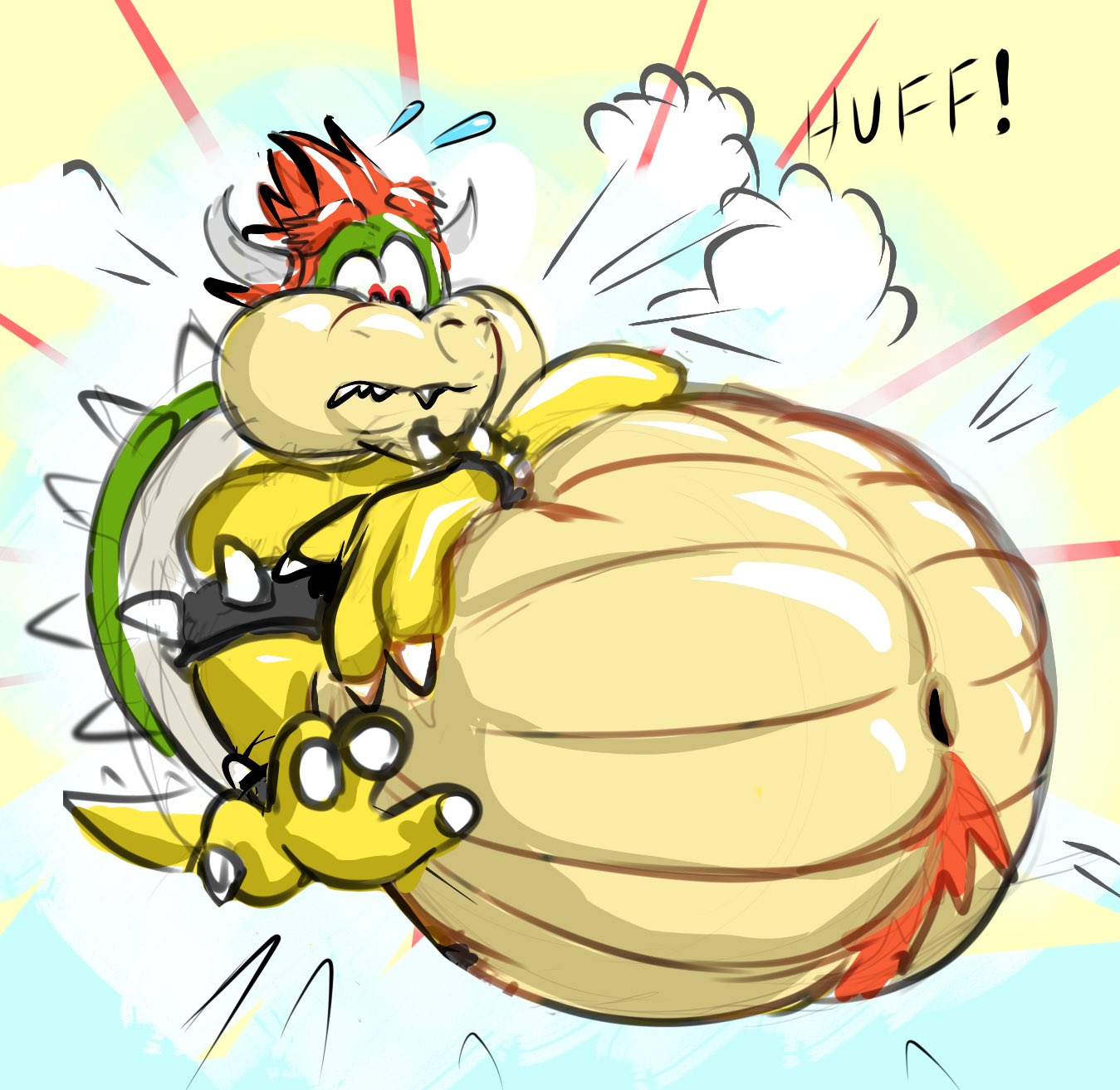 belly bowser bowser_day hairy hairy_belly hairy_male inflation ipipo koopa male male_only mario_(series)