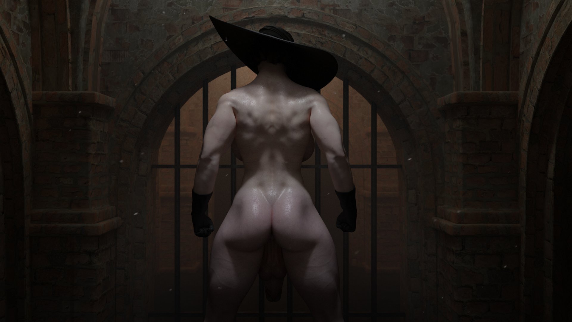 1futa, 3d, alcina dimitrescu, ass, back muscles, backboob, balls, big ass, big balls, big breasts, big penis, blender, breasts, clothing, dangling balls, dangling testicles, functionally nude, futa only, futanari, handwear, headgear, hips, humanoid, intersex, mostly nude, muscles, muscular, muscular futa, nude, nyl2, pale skin, pale-skinned futa, penis, pose, resident evil, resident evil 8: village, sagging balls, solo, testicles, thick thighs, thighs, wide hips