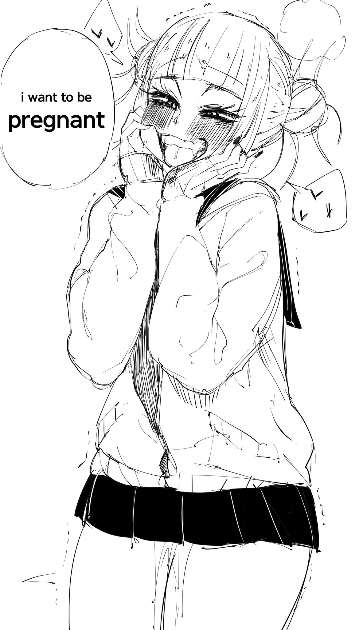 blush, breasts, busty, coffing (artist), dont stick your dick in crazy, eyelashes, eyeliner, female, heart, himiko toga, horny, impregnation request, male, my hero academia, open mouth, penis, pregnancy request, pussy, pussy juice, pussy juice drip, requesting impregnation, school uniform, schoolgirl, seductive, seductive eyes, seductive look, seductive smile, sharp teeth, skirt, speech bubble, suggestive, teenager, text, voluptuous, wanting a family, yandere