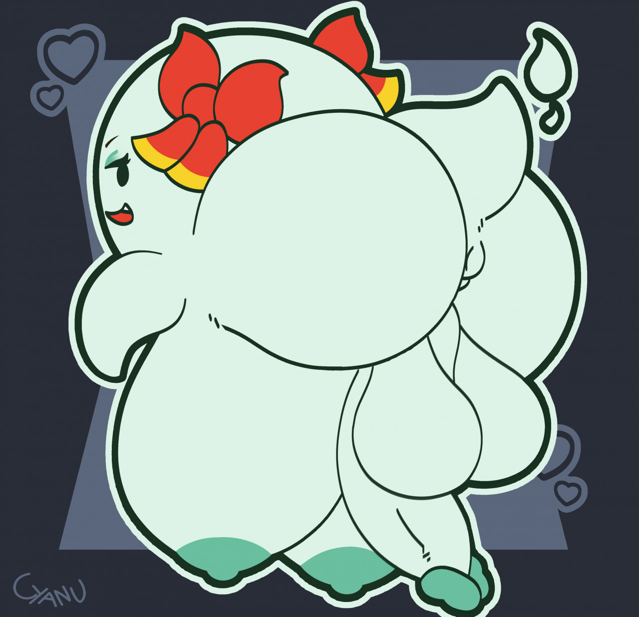 ass, ball with boobs, ball with hyper features, balls, big ass, big balls, big breasts, big penis, boo (mario), breasts, cyanu, futa only, futanari, hyper, hyper ass, hyper breasts, hyper butt, intersex, lady bow, mario (series), nintendo, paper mario, penis, tagme
