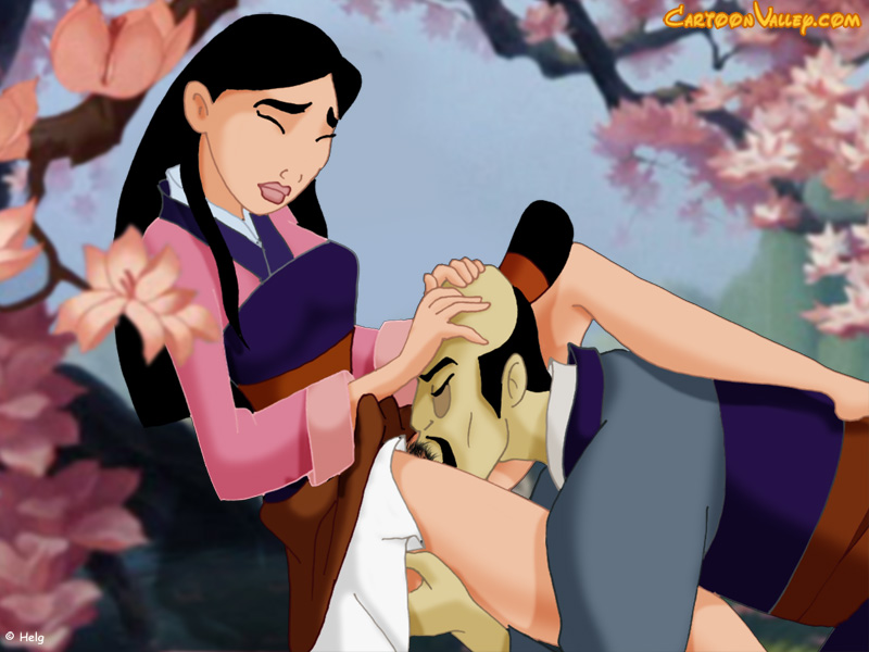 1boy 1girls cartoonvalley.com cherry_blossoms clothed_sex cunnilingus disney disney_princess fa_mulan fa_zhou father_and_daughter helg incest mulan no_panties older_male