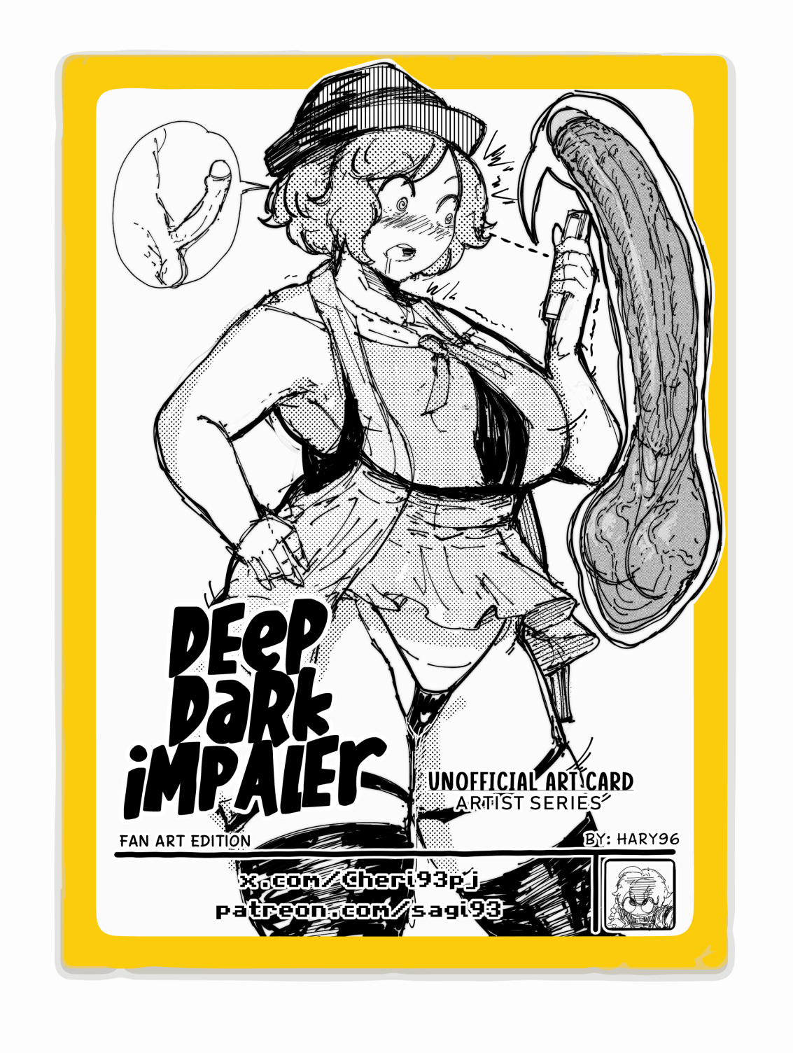 1girls, big penis, bikini top, black and white, blonde hair, blue eyes, blush, bob cut, bucket hat, card, cheating, cleavage, curly hair, erection, fanart, female pokemon trainer, garter straps, halftone, hary96, hat, holding penis, huge cock, jacket, large breasts, microskirt, monochrome, netorare, open jacket, open mouth, panties, penis, penis awe, penis worship, pokemon, pokemon xy, precum, screentone, serena (pokemon), short hair, size difference, solo, speech bubble, striped hat, surprised, surprised expression, thought bubble, trading card, uncensored, veiny penis